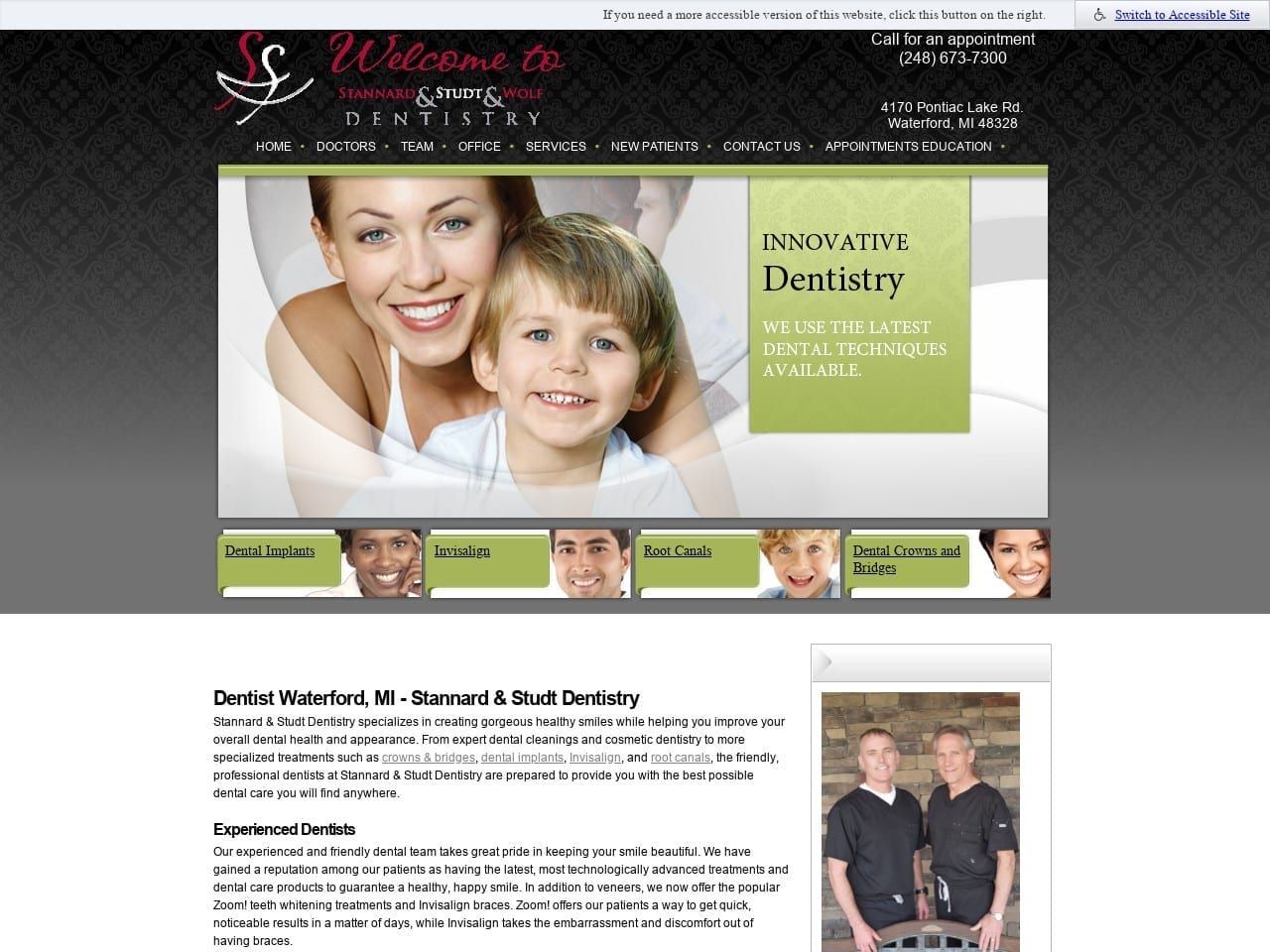 Dr. Sean P. Stannard DDS Website Screenshot from stannardstudt.com