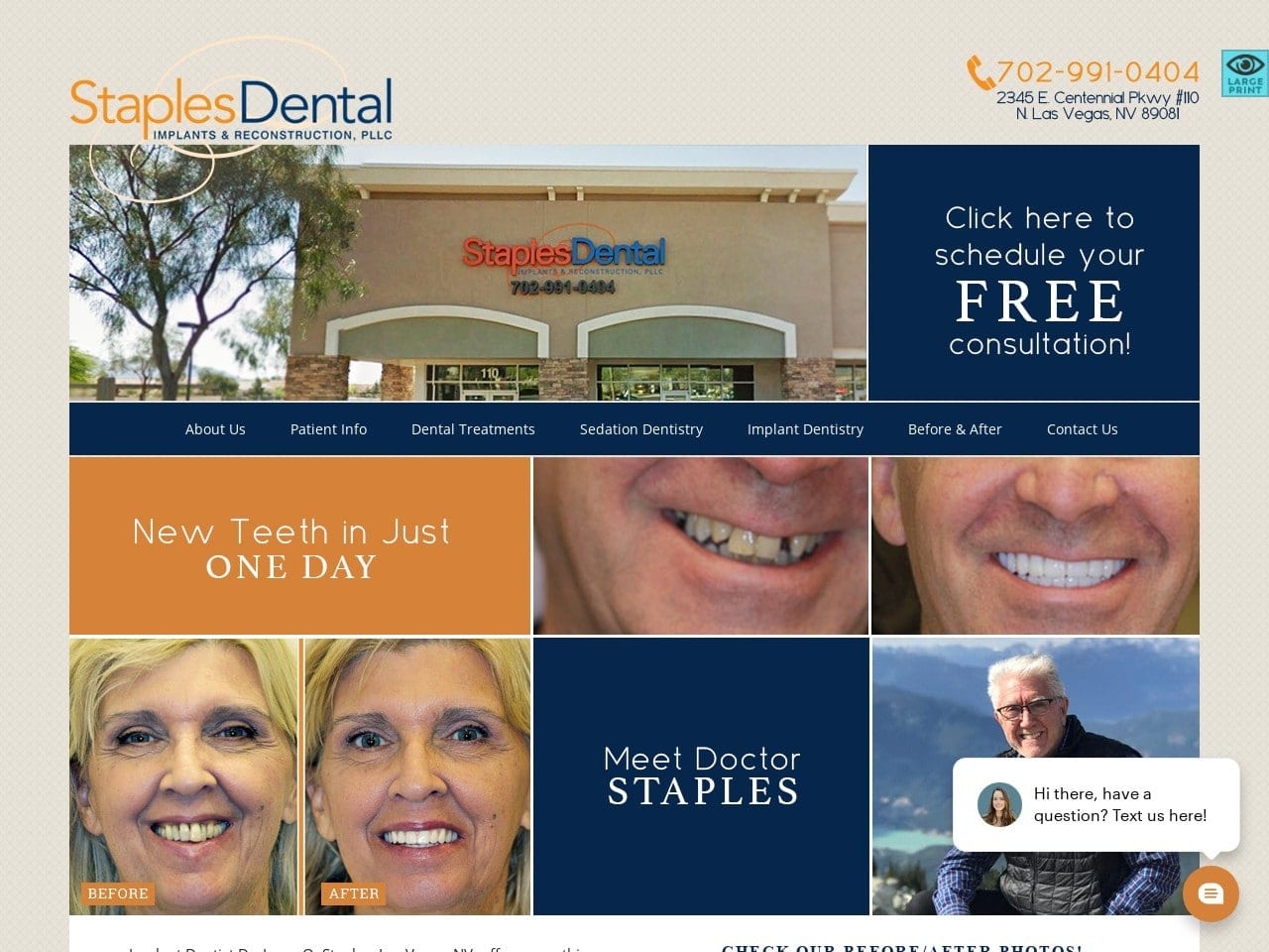 Dr. Larry O. Staples DDS Website Screenshot from staplesdentalimplants.com