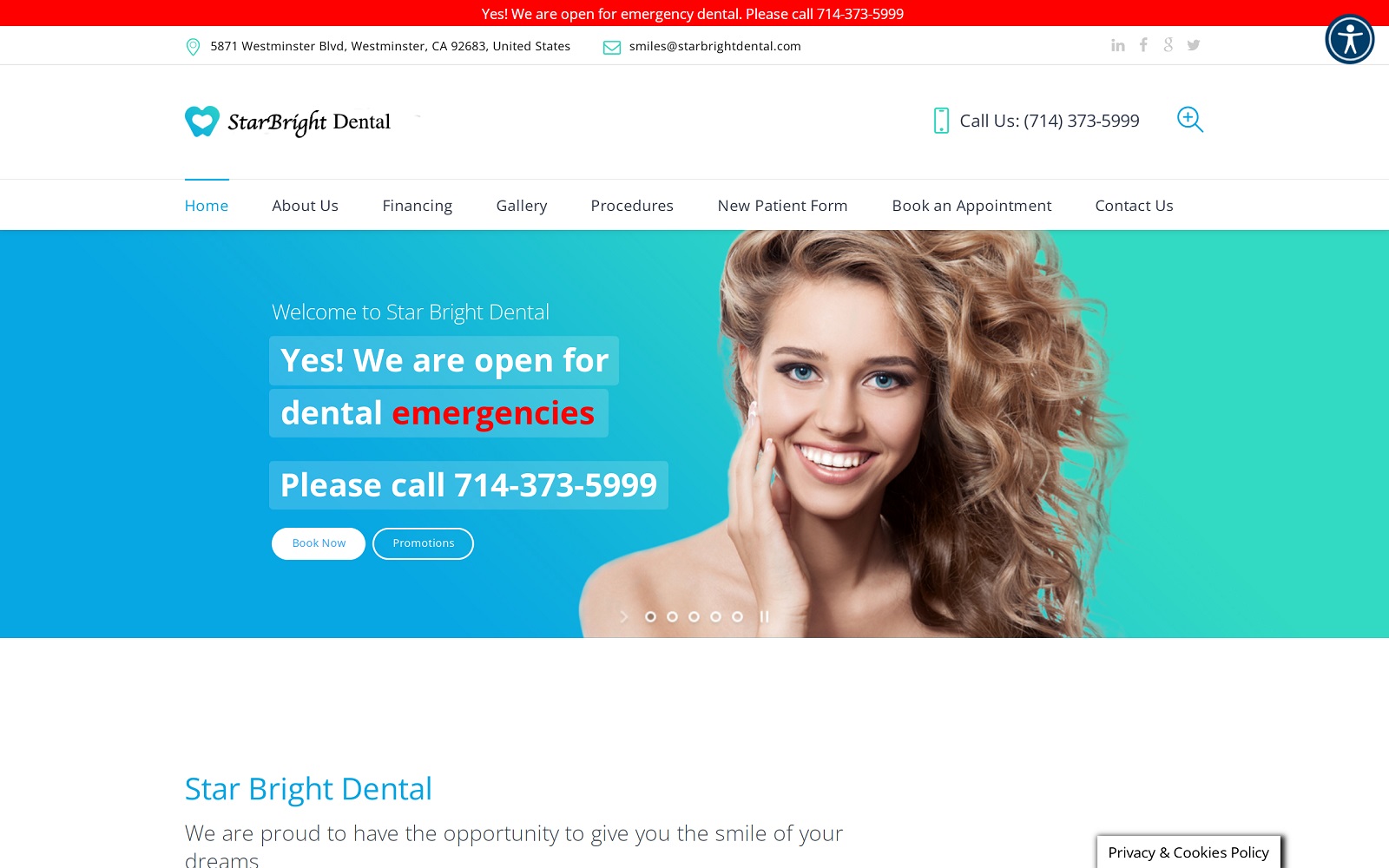 starbrightdental.com screenshot