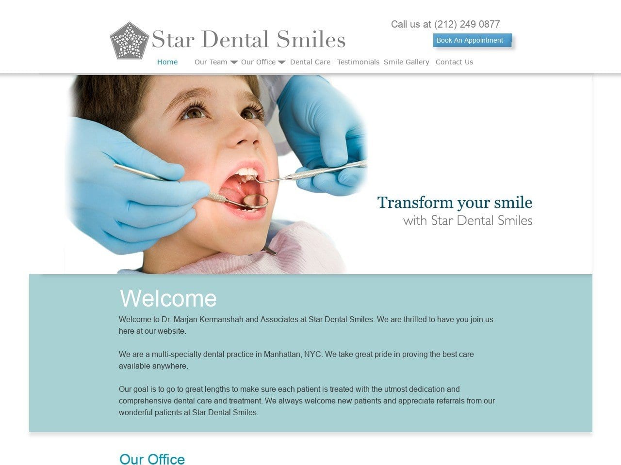 Dr. Marjan Kermanshah DDS Website Screenshot from stardentalsmiles.com