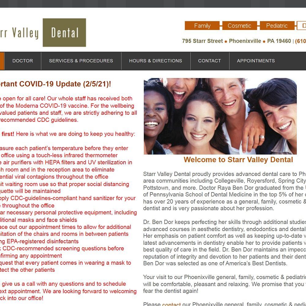 starrvalleydental.com screenshot
