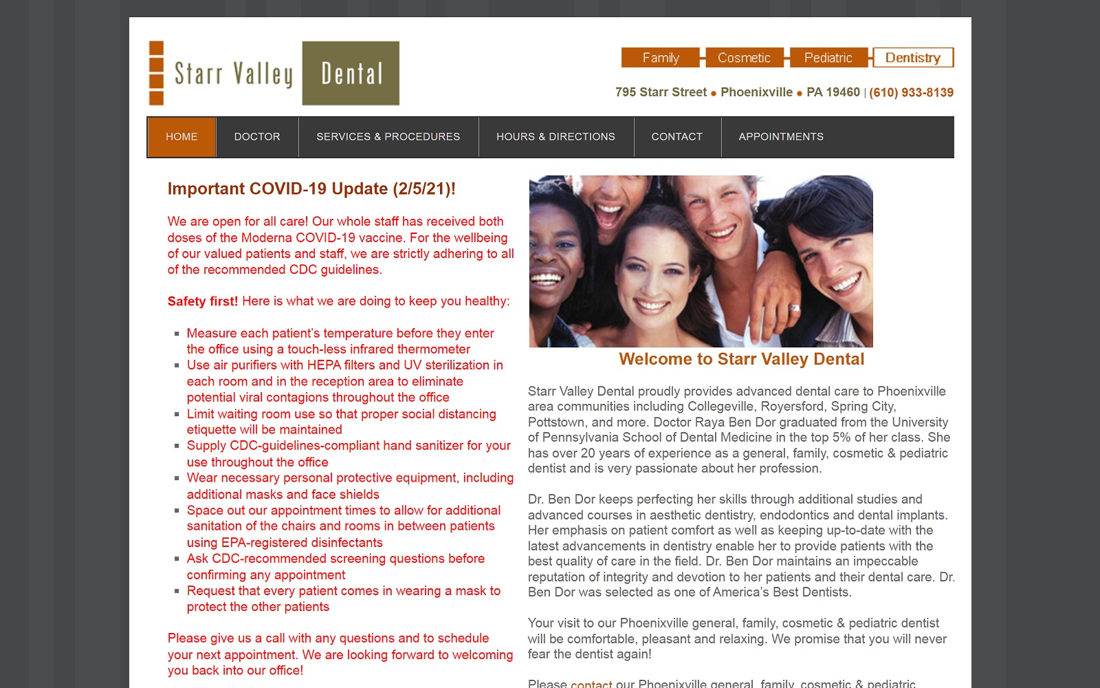 starrvalleydental.com screenshot