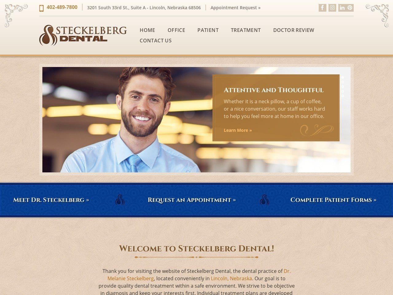Steckelberg Dental Website Screenshot from steckelbergdental.com