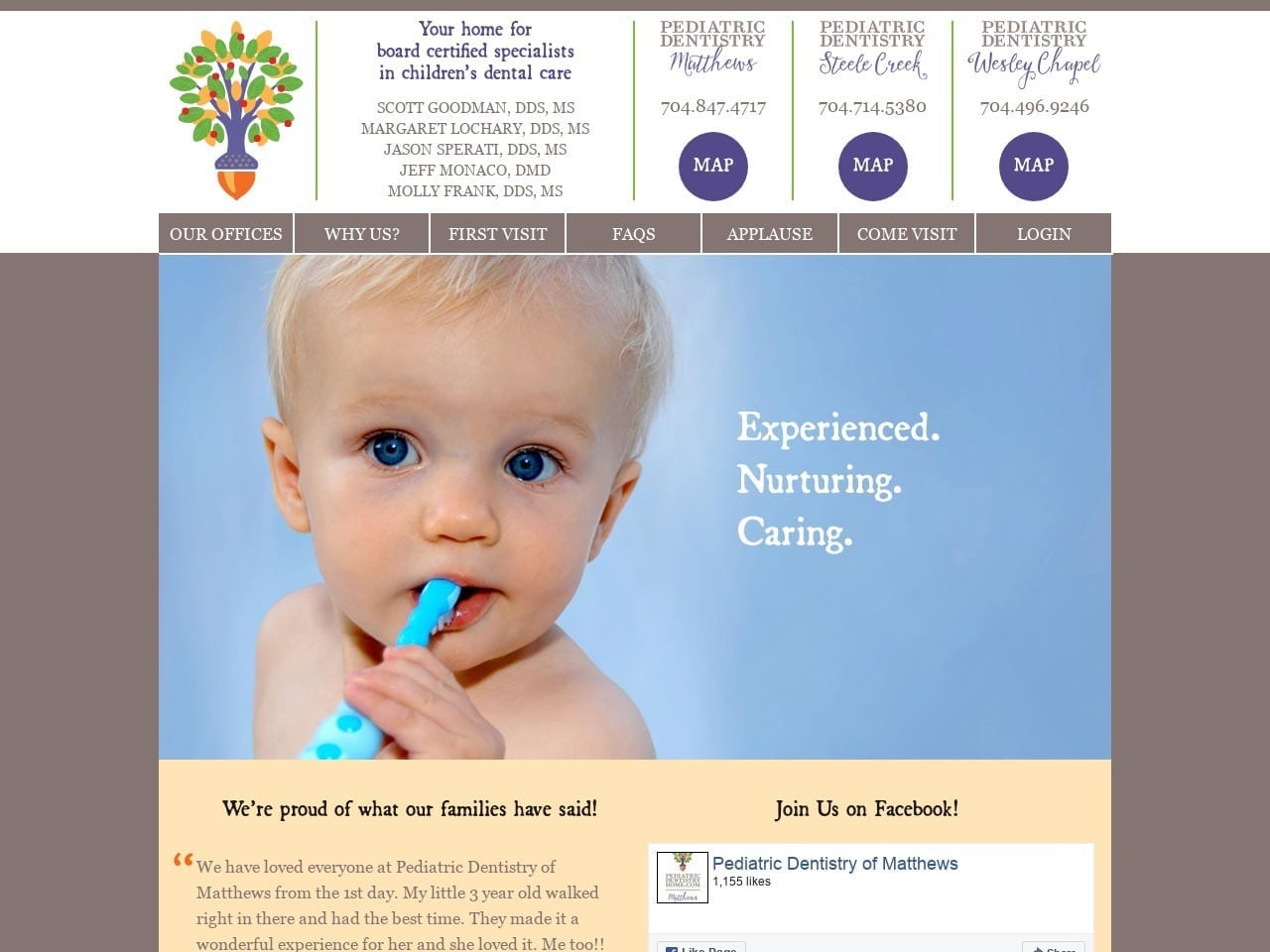 Steele Creek Pediatric Dentistry Lochary Margaret Website Screenshot from steelecreekpediatricdentistry.com