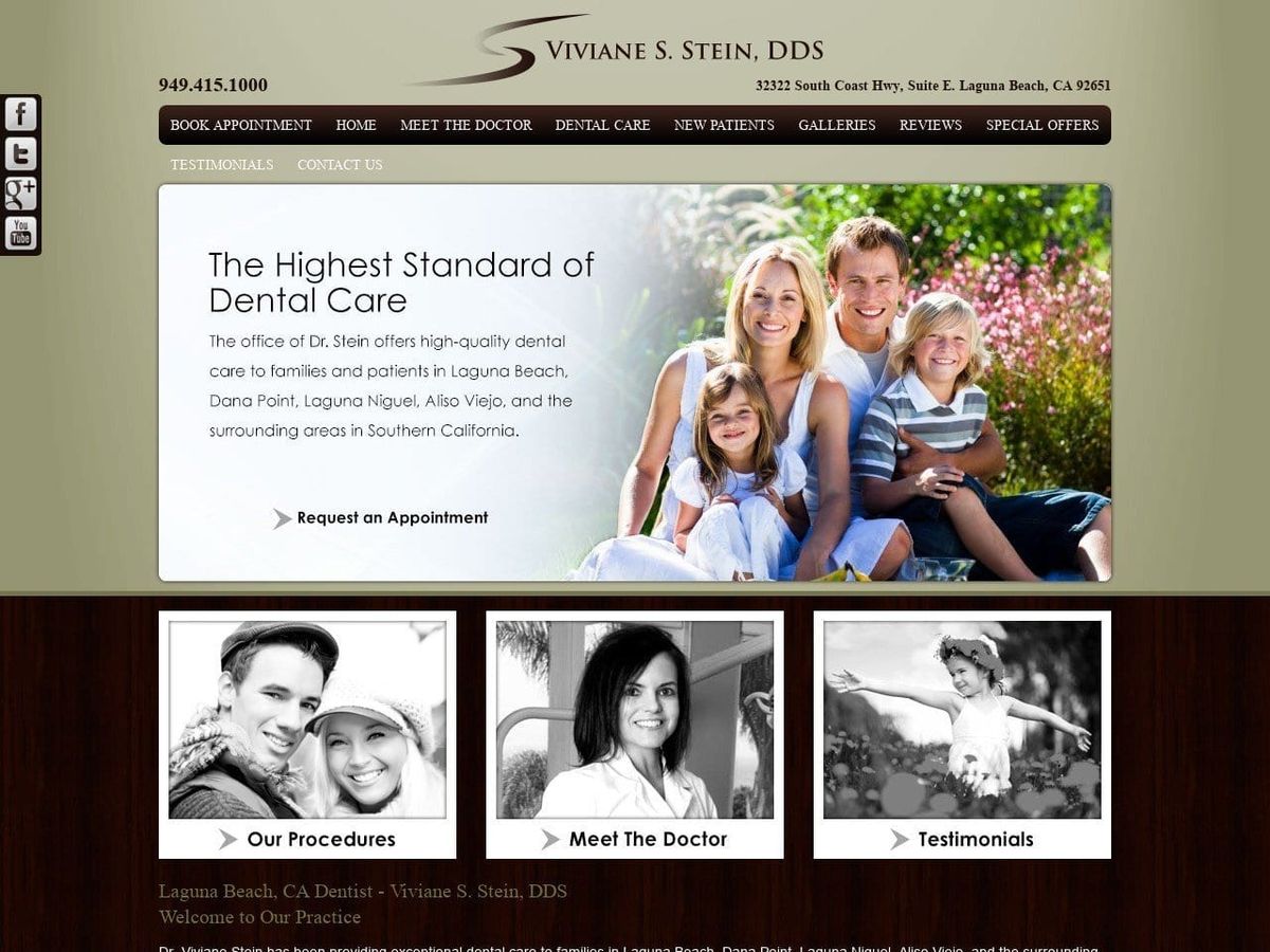 Viviane S. Stein DDS Website Screenshot from steindds.net