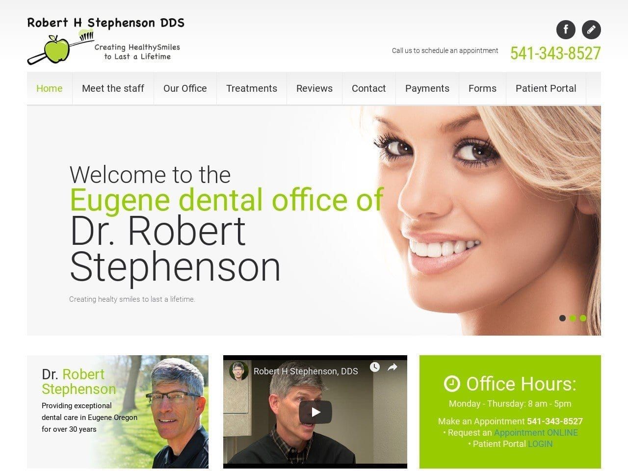 Stephenson Robert H DDS Website Screenshot from stephensondds.com