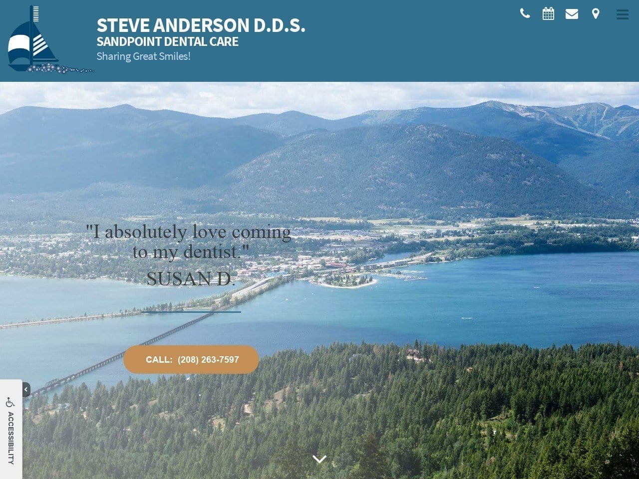 Sandpoint Dental Care Website Screenshot from steveandersondds.com