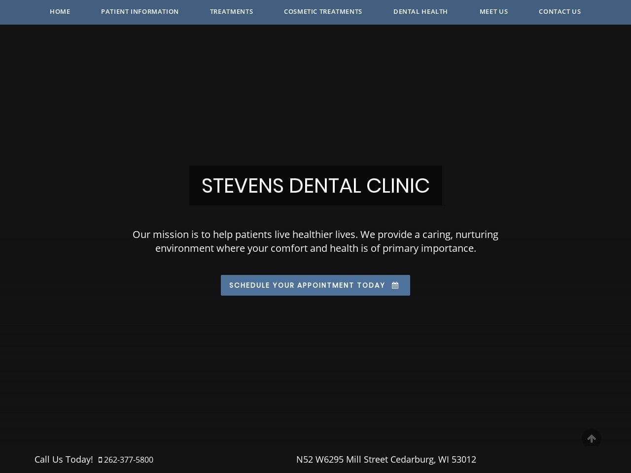 Stevens Bruce J DDS Website Screenshot from stevensdentalclinic.com