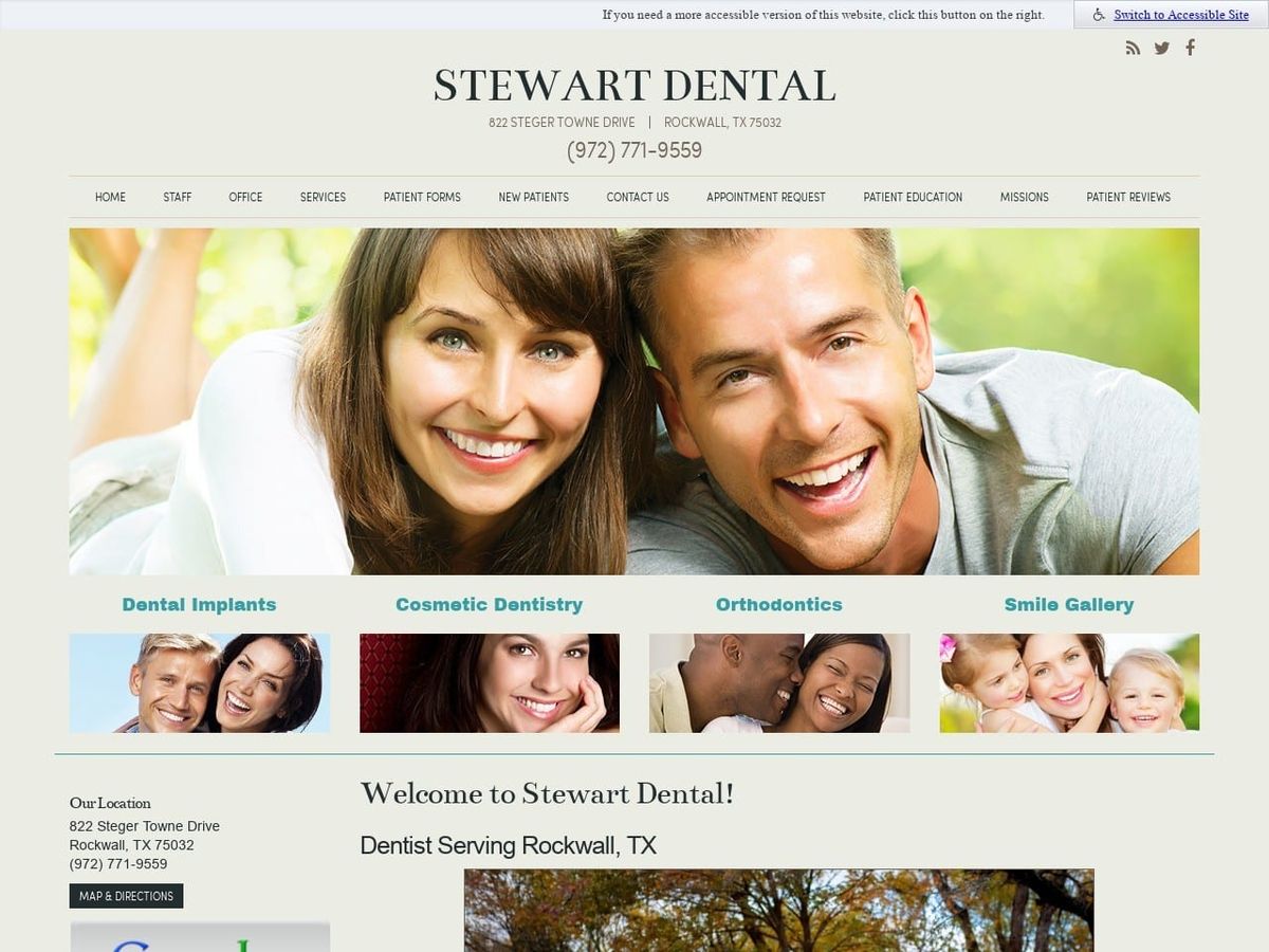 Stewart Dental Website Screenshot from stewartdental.com