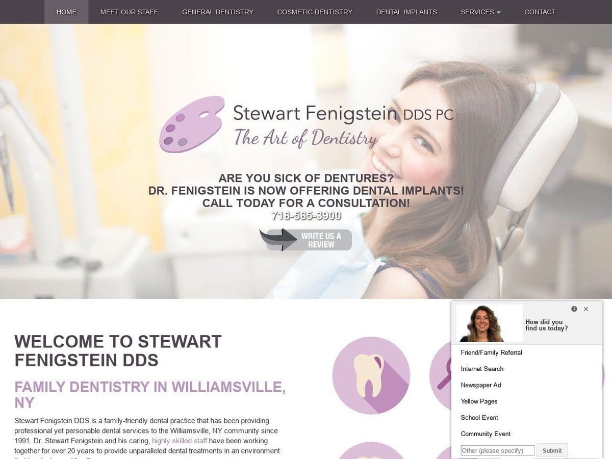 Fenigstein Stewart DDS Website Screenshot from stewartfenigsteindds.com