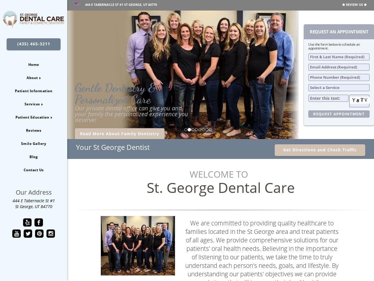 St. George Dental Care Website Screenshot from stgeorgedentalcare.com