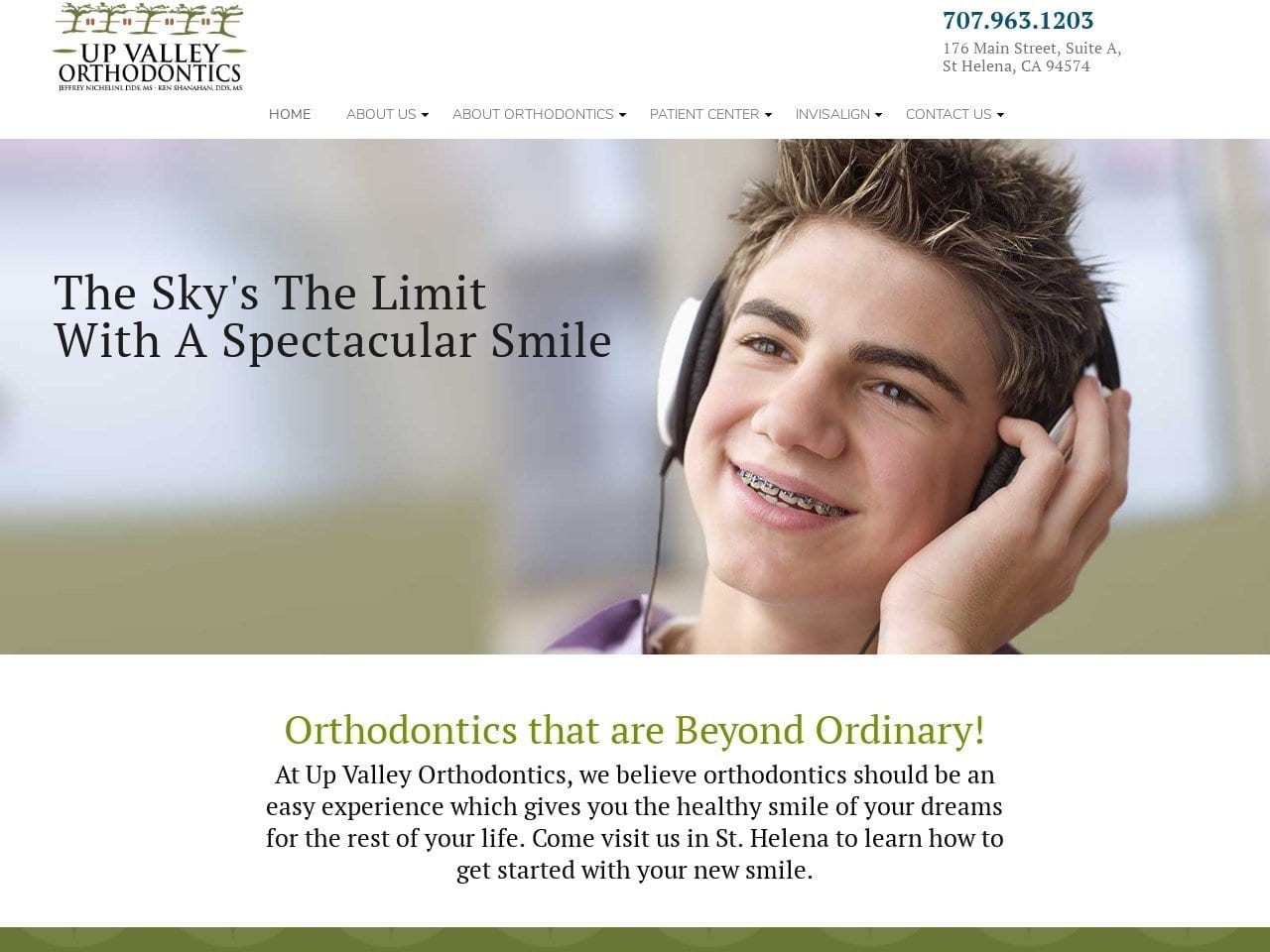 St. Helena Orthodontics Website Screenshot from sthelenaortho.com