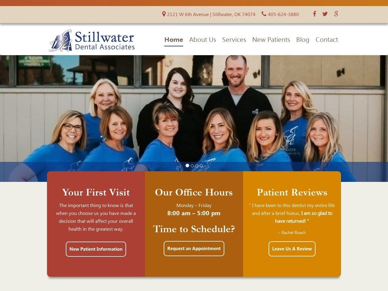 Stillwater Dental Associates Website Screenshot from stillwaterdentalassociates.com