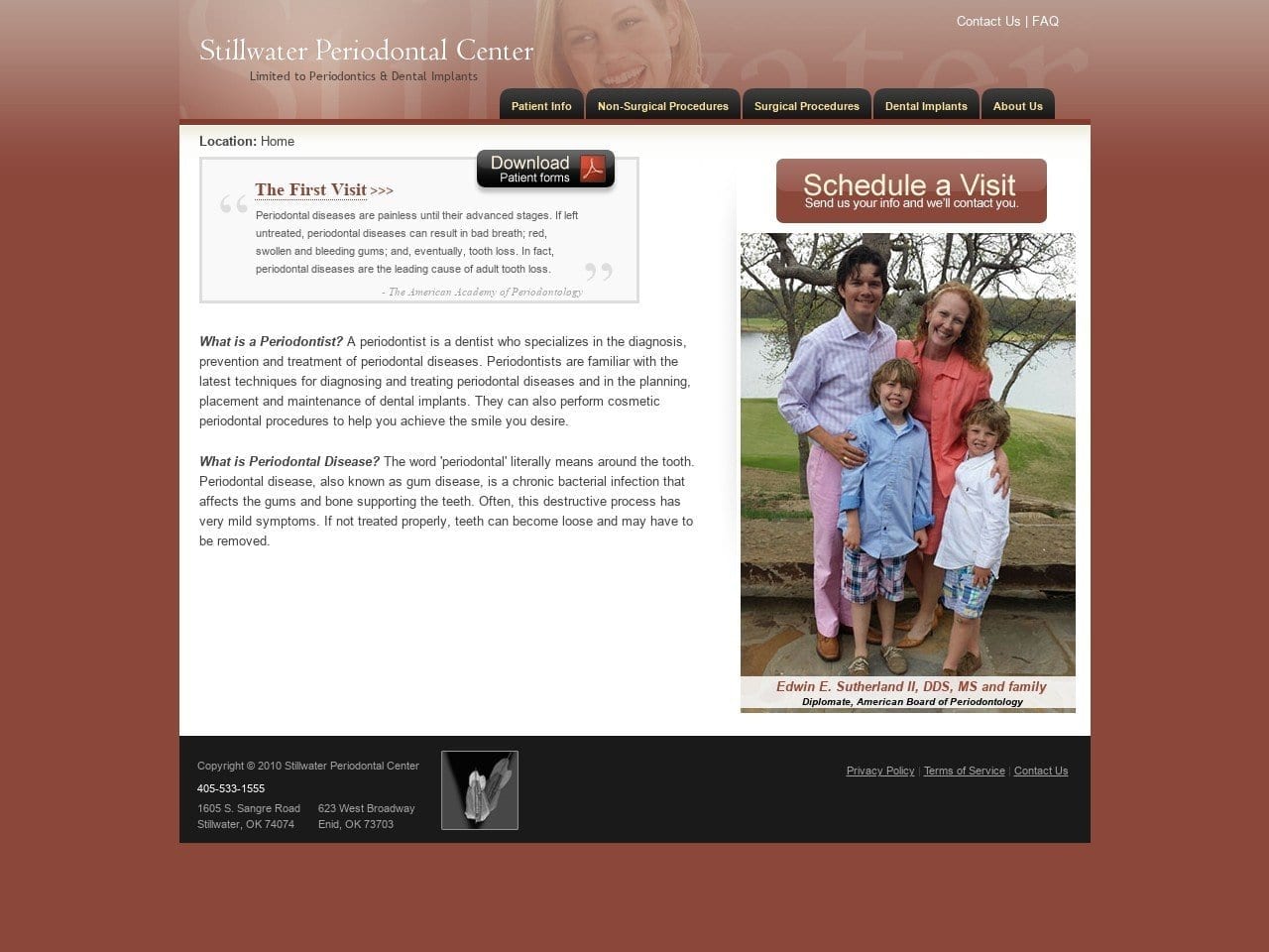 Stillwater Periodontal Center Website Screenshot from stillwaterperio.com