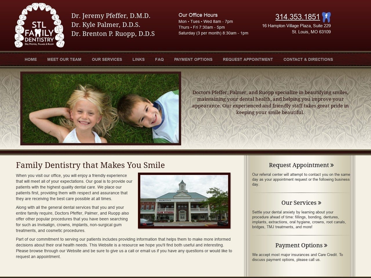 Waxman and Pfeffer Dental Website Screenshot from stlfamilydentist.com