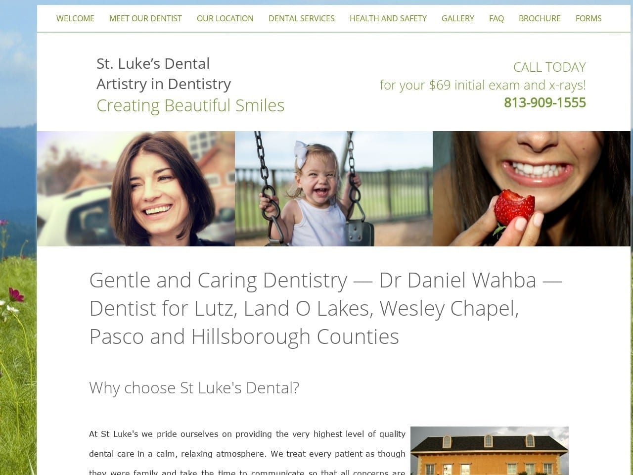 St. LukeDentist Website Screenshot from stlukesdental.org