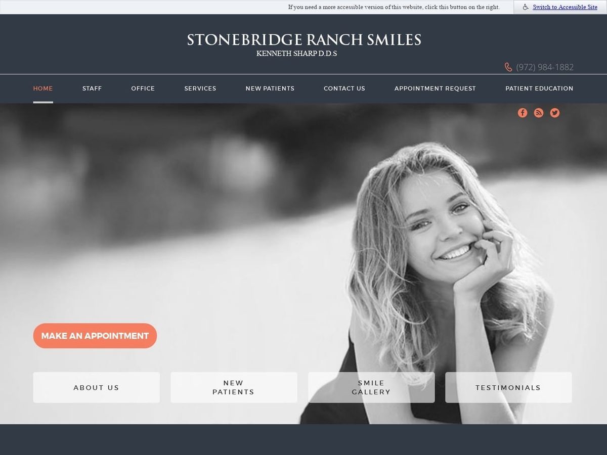 Stonebridge Ranch Smiles Website Screenshot from stonebridgeranchsmiles.com