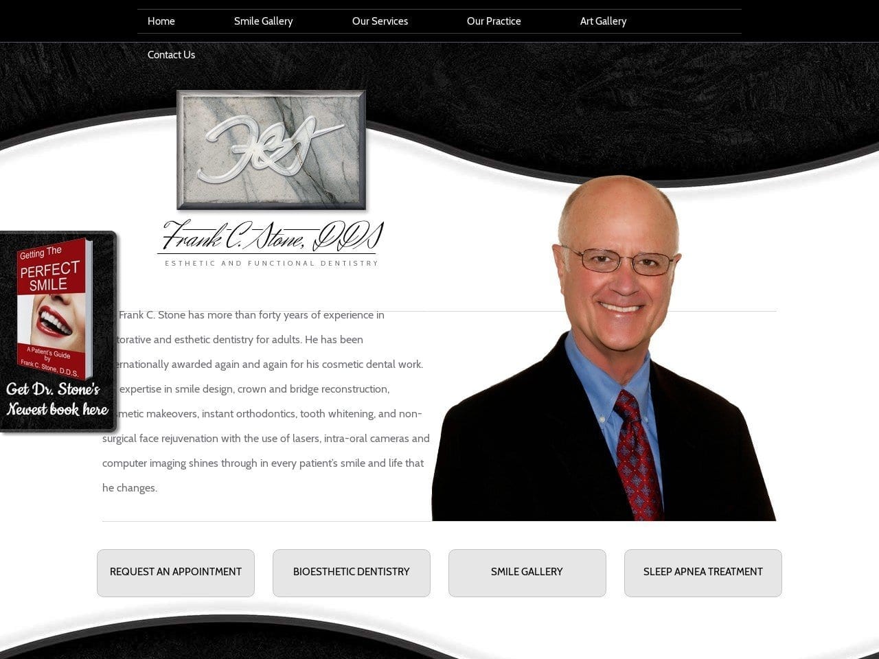 Frank C Stone DDS Website Screenshot from stonesmiles.com