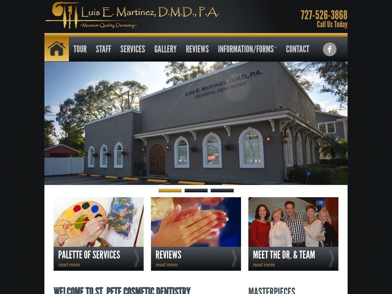 Luis E Martinez DMD PA Website Screenshot from stpetecosmeticdentistry.com