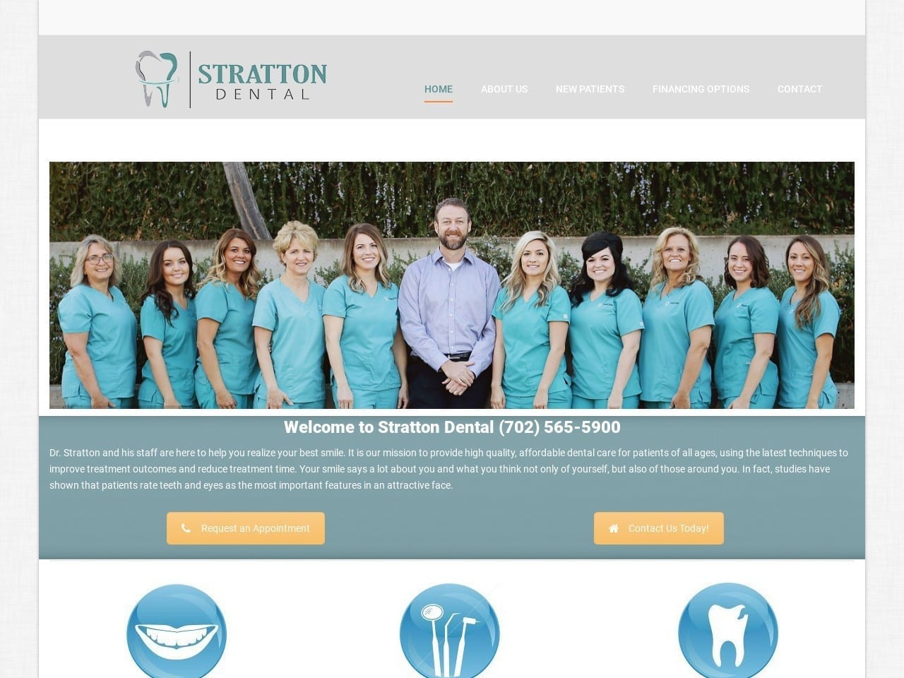 Travis C. Stratton DMD Website Screenshot from strattondental.com