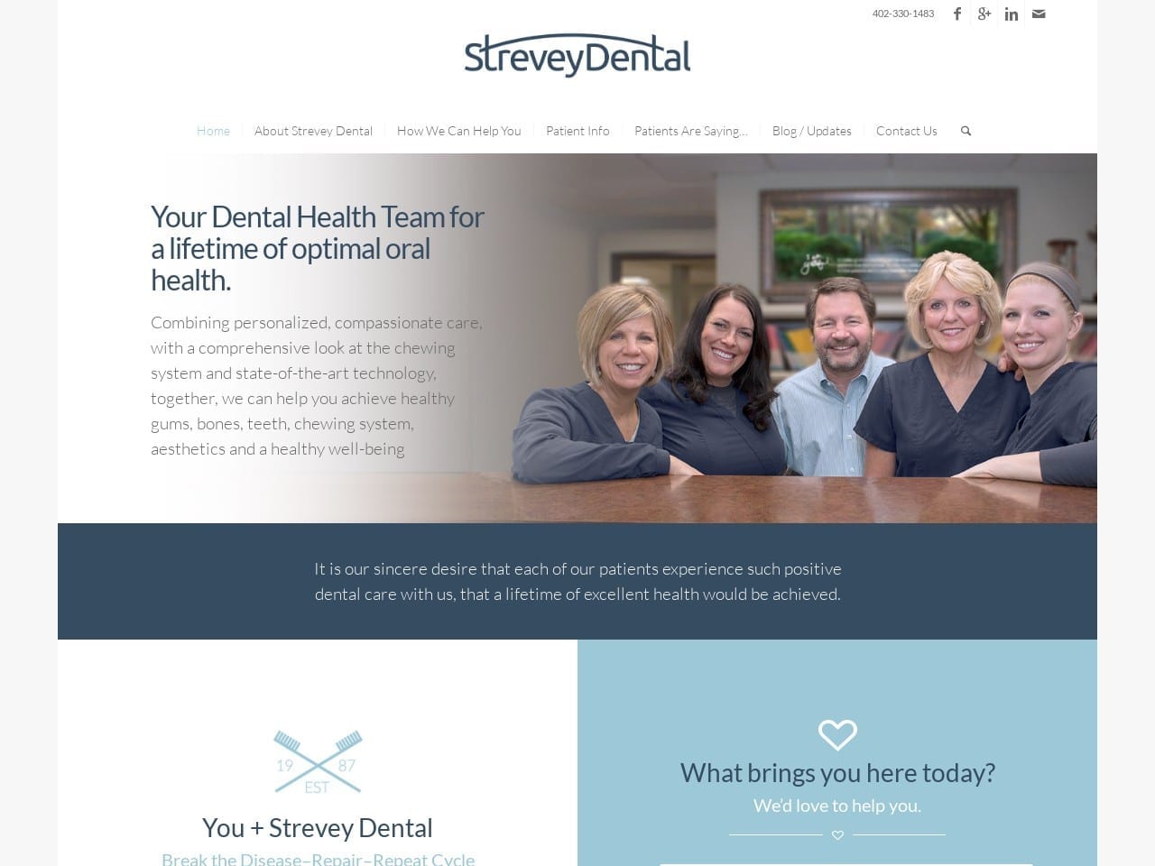 Strevey Dental Website Screenshot from streveydental.com