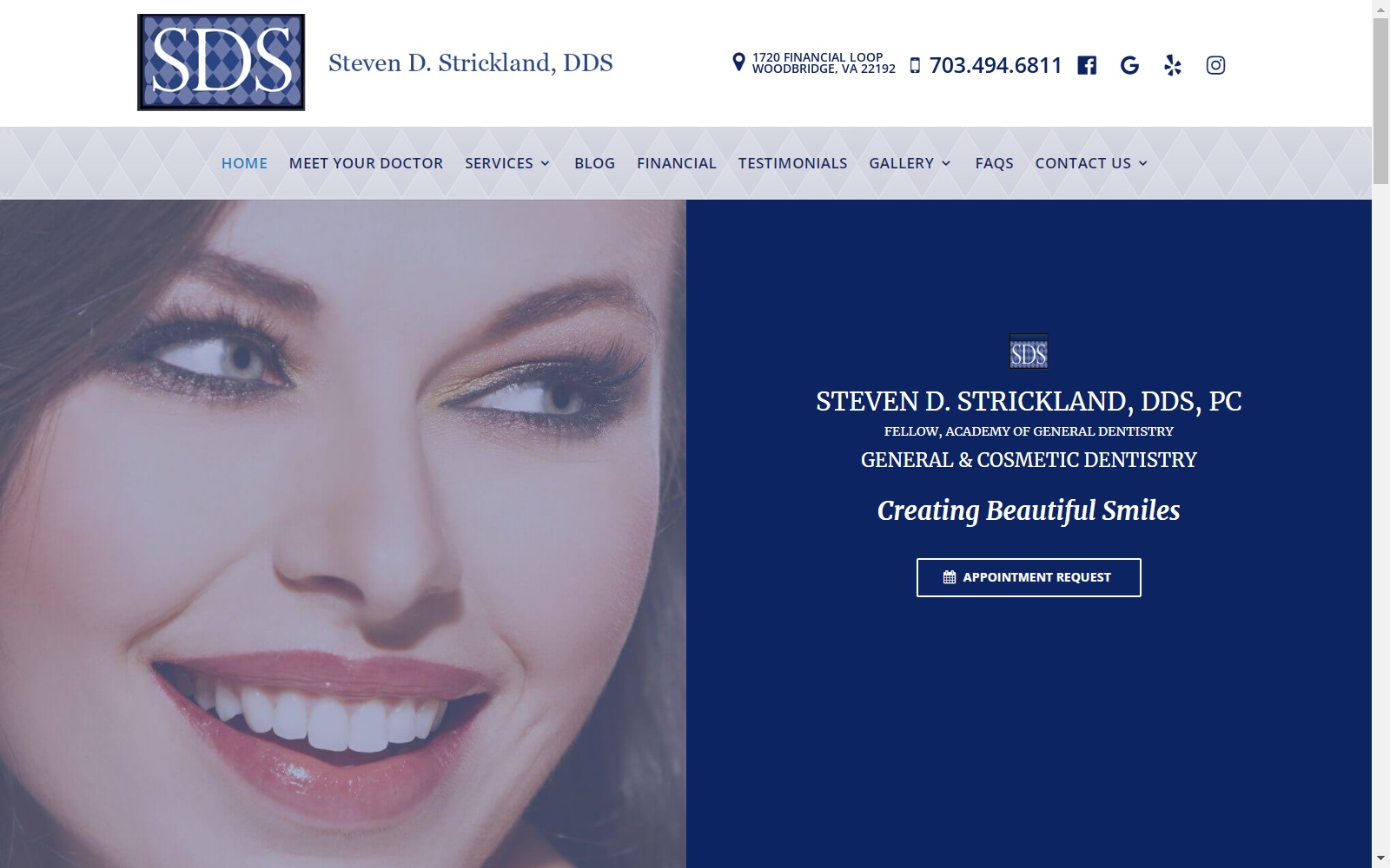 stricklanddds.net screenshot