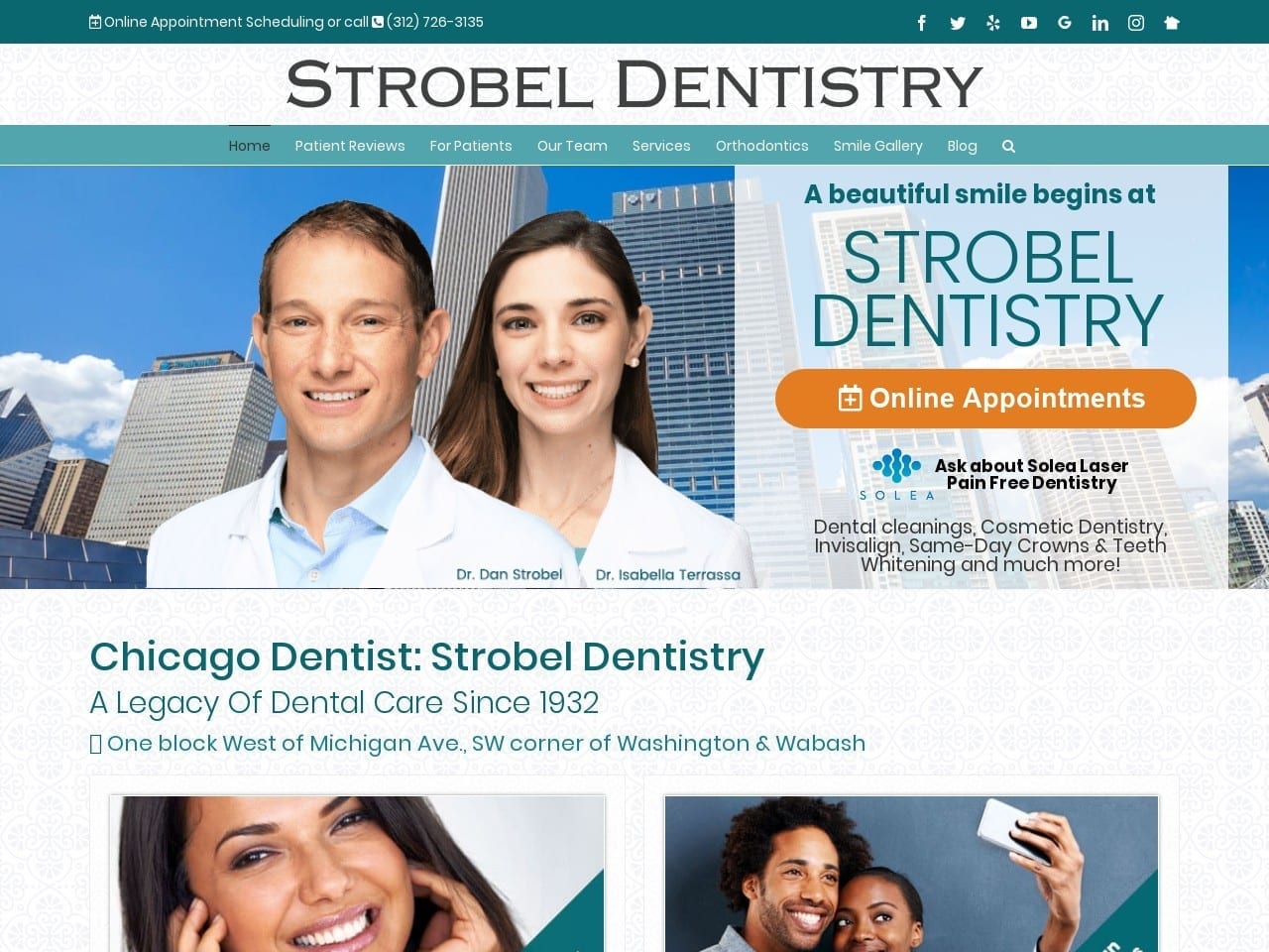 Strobel Dentistry Website Screenshot from strobeldentistry.com