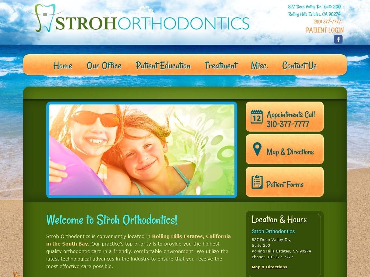 Stroh Orthodontics Website Screenshot from strohortho.com