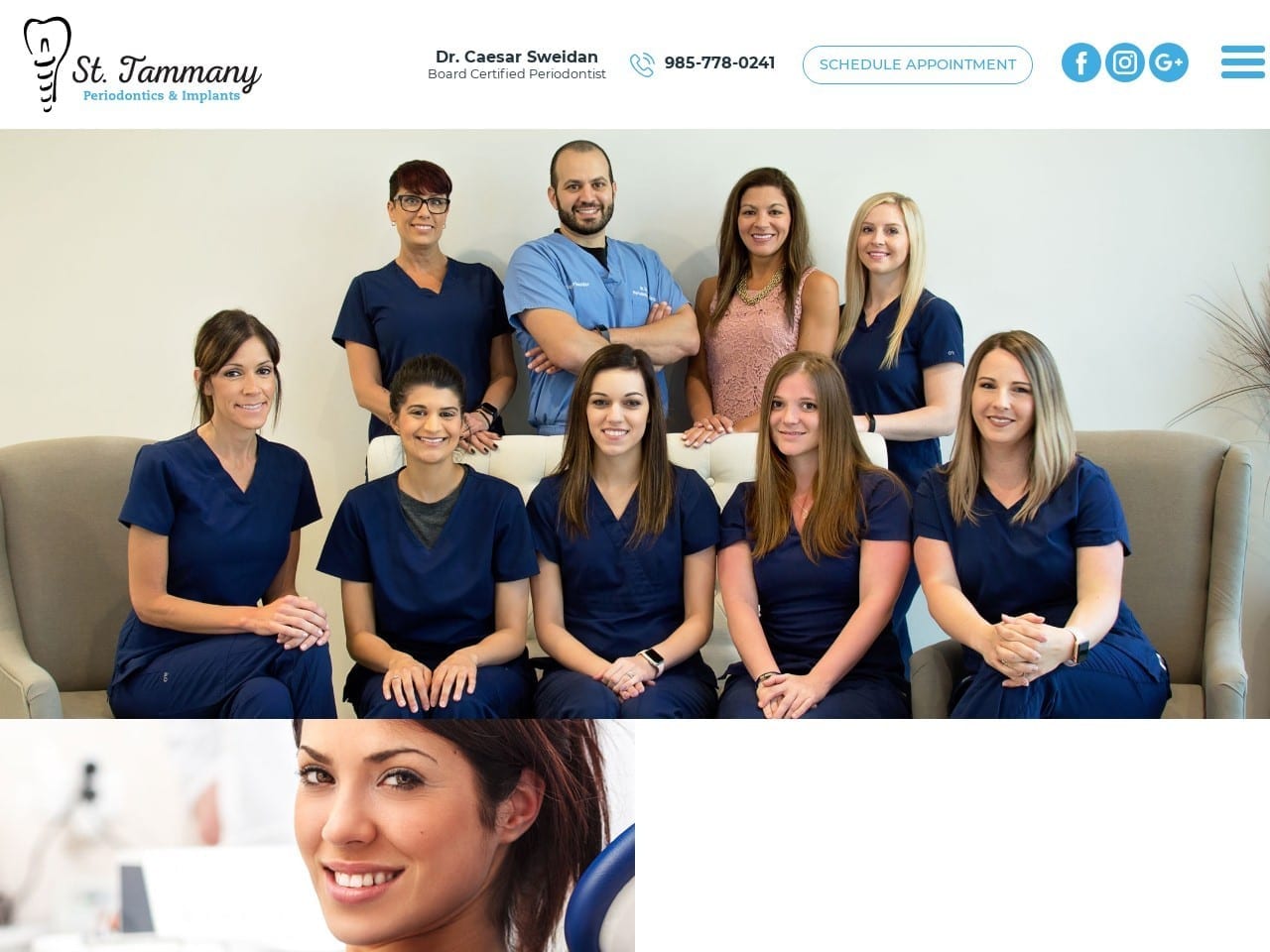 St. Tammany Periodontics Dentist Website Screenshot from sttammanyperio.com