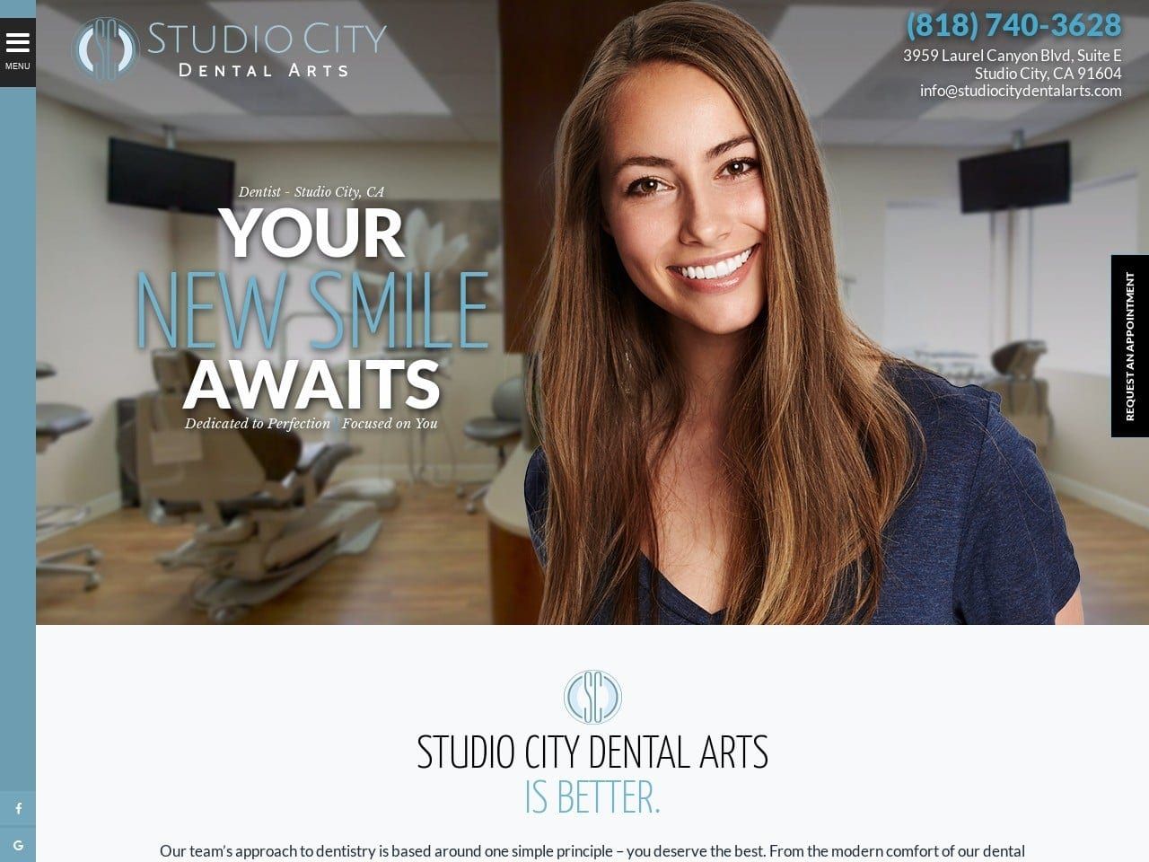 Studio City Dental Arts Website Screenshot from studiocitydentalarts.com