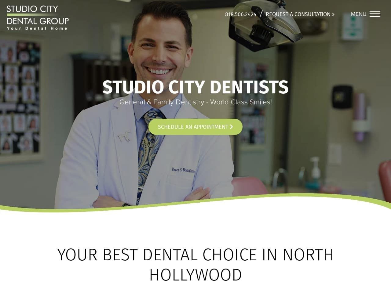 Studiocity Dental  Group Website Screenshot from studiocitydentalgroup.com