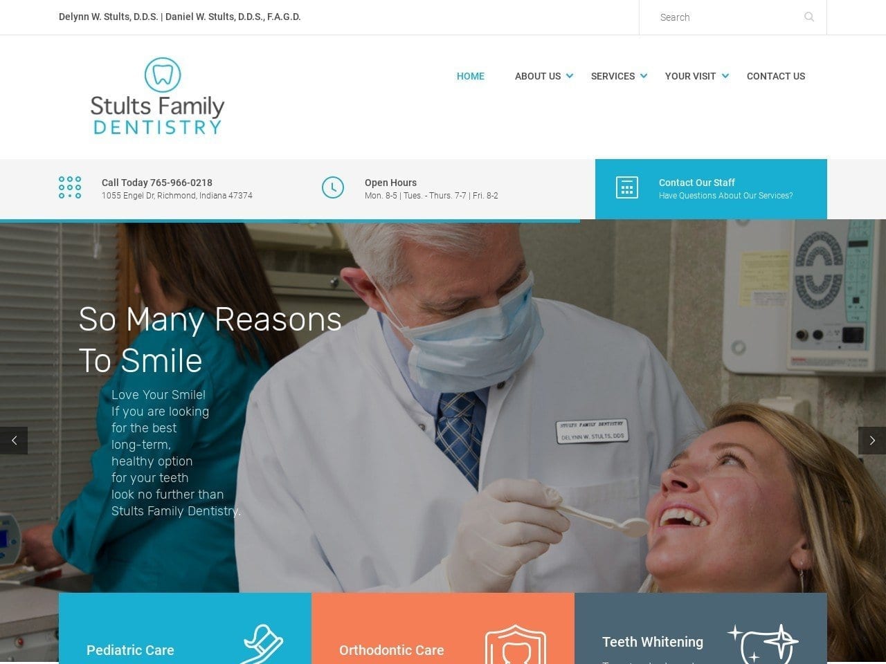 Stults Family Dentist Website Screenshot from stultsfamilydentistry.com