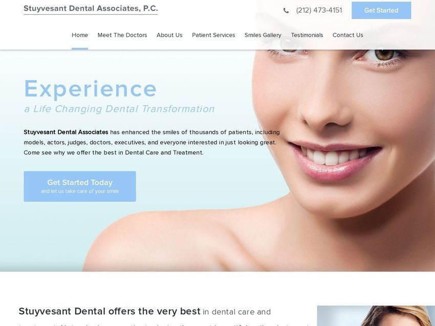 Stuyvesant Dental Website Screenshot from stuydent.com