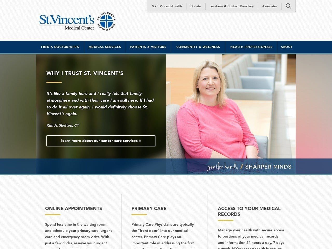 Saint Vincents Family Health Center Website Screenshot from stvincents.org
