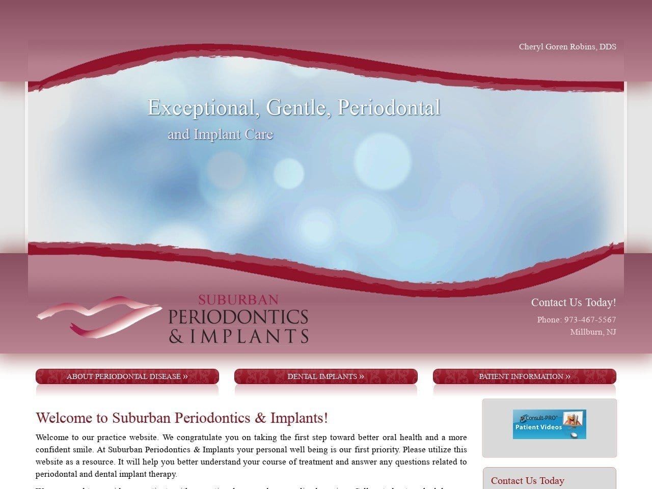Suburban Periodontics and Implants Website Screenshot from suburban-perio.com