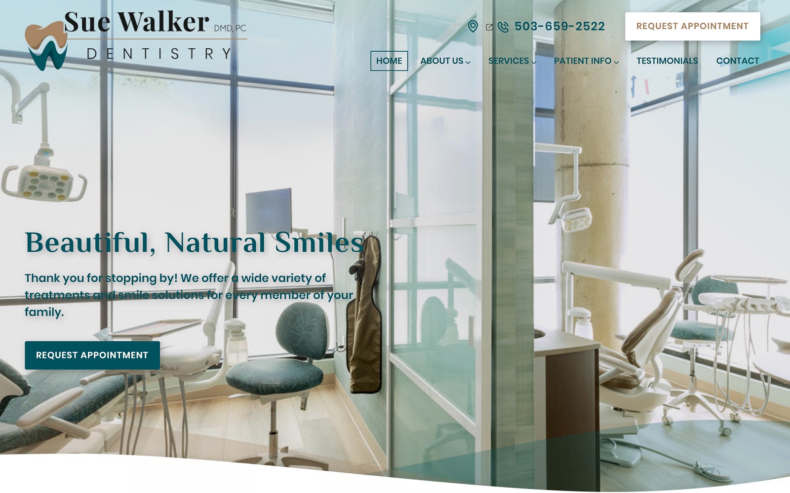 suewalkerdentistry.com screenshot