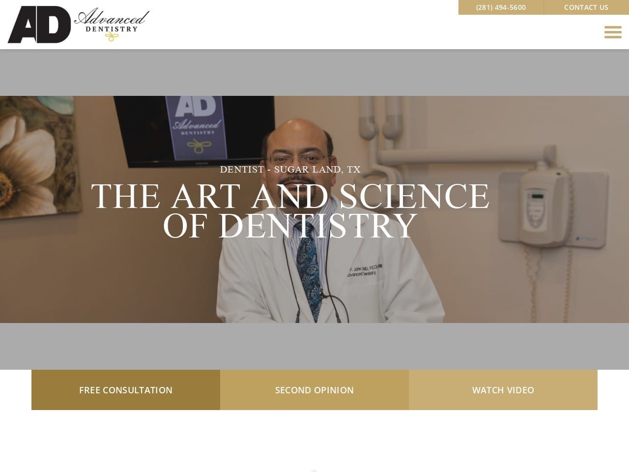 Advanced Dentistry Website Screenshot from sugarlandcosmeticdentist.com