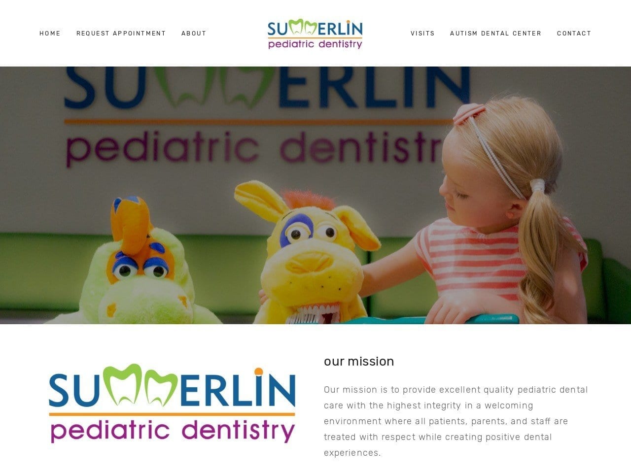 Dr. Ashley Hoban DMD Website Screenshot from summerlinpediatricdentist.com