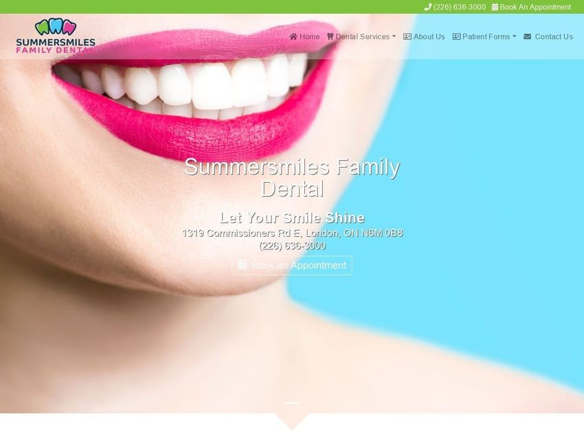 Summer Smiles Dental Website Screenshot from summersmilesdental.com