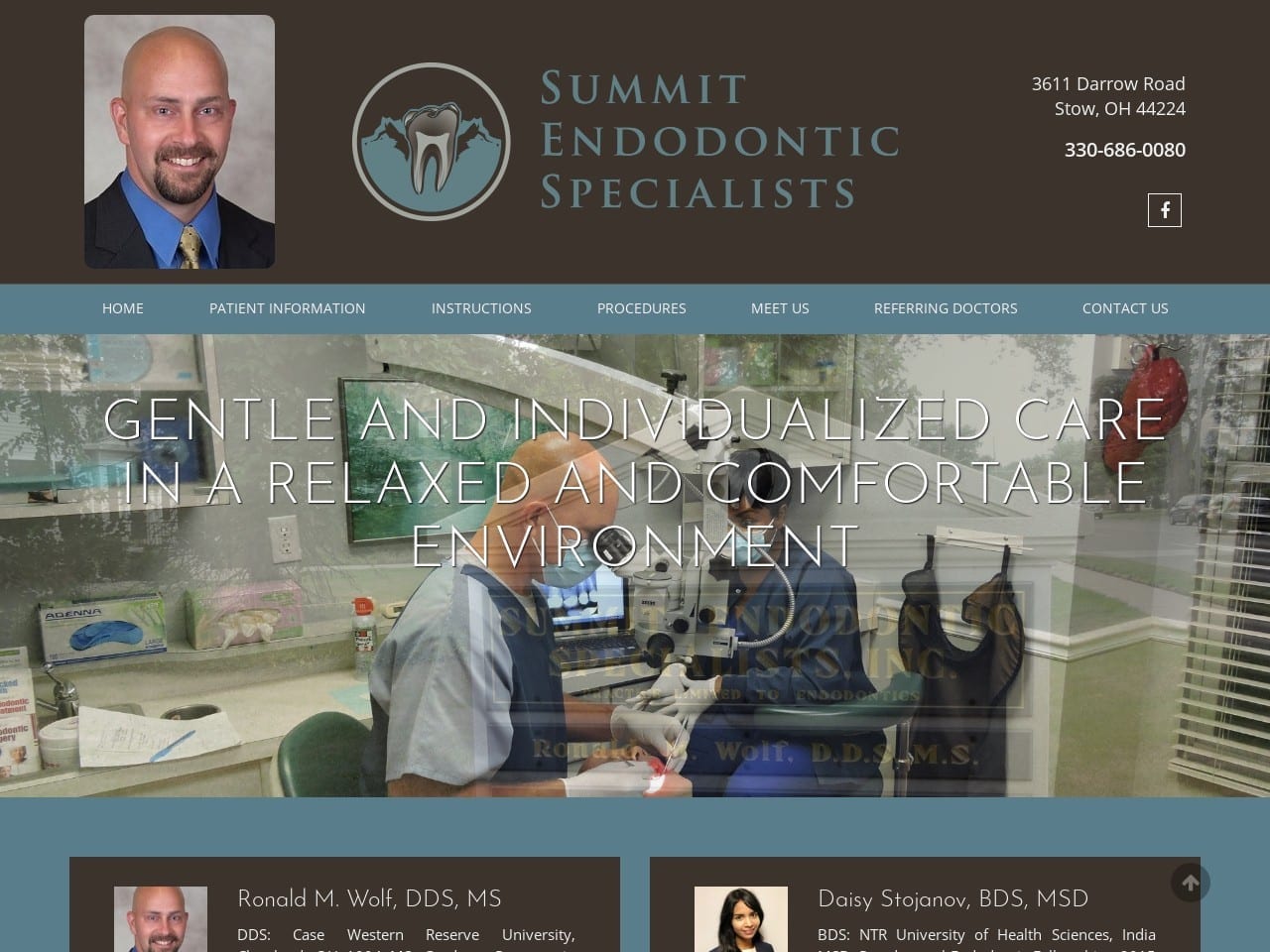 Dr. Ronald M. Wolf DDS Website Screenshot from summit-endo.com