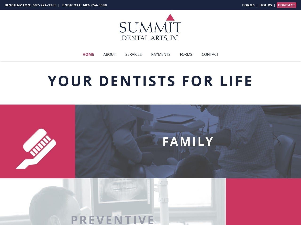 Summit Dental Arts Website Screenshot from summitdentalarts.com