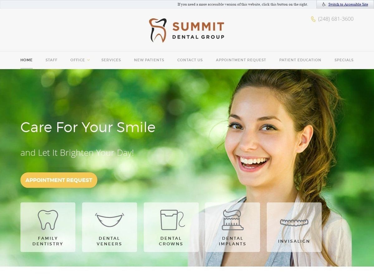 Summit Dental Group Malis Anthony G DDS Website Screenshot from summitdentalgroup.com