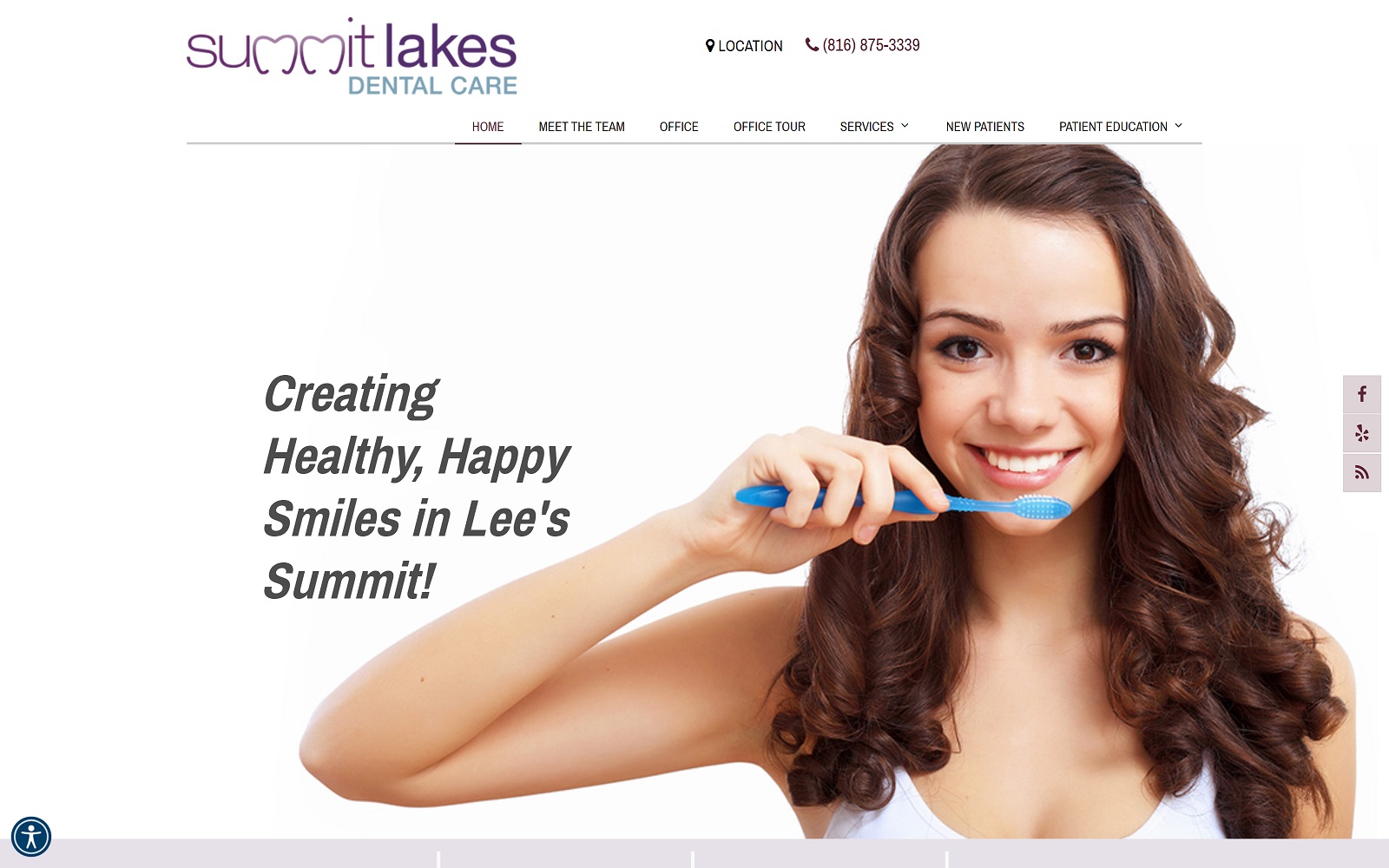 summitlakesdentalcare.com screenshot