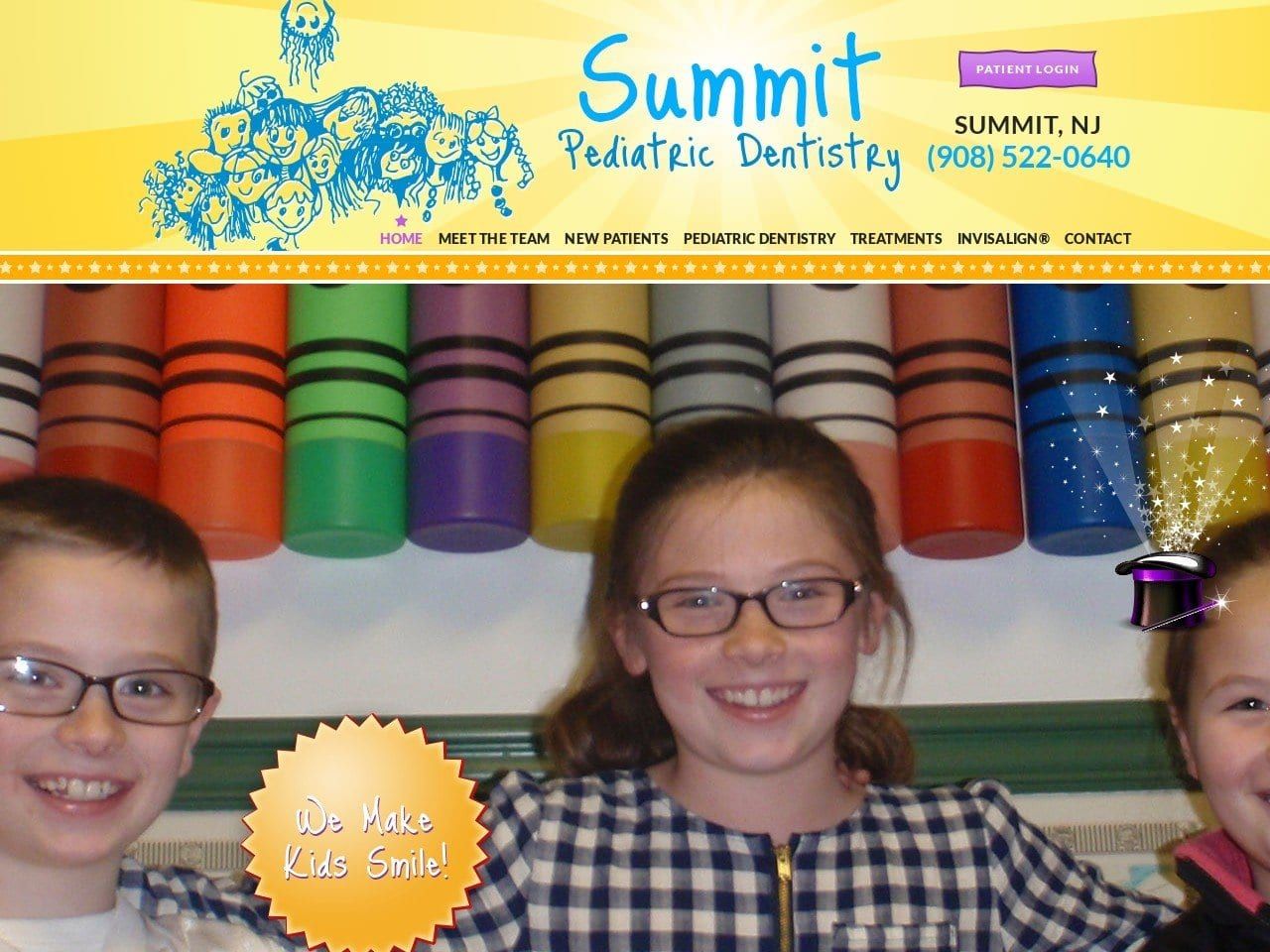 Pediatric Dentist Website Screenshot from summitpediatricdentistry.com