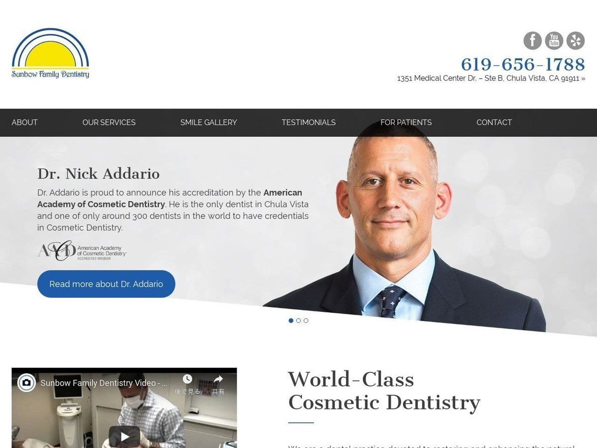 Sunbow Family Dentistry Addario Nick DDS Website Screenshot from sunbowdentistry.com