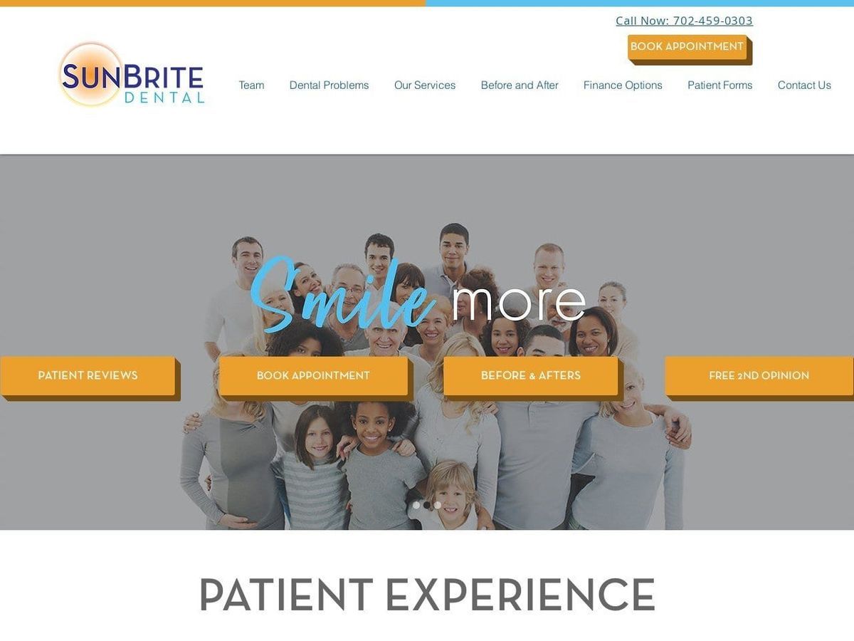 Sunbrite Dental Website Screenshot from sunbritedental.com