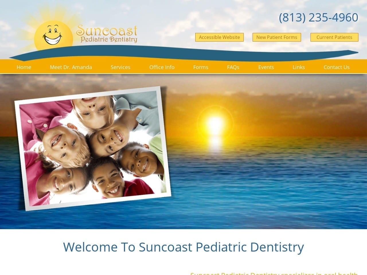 Suncoast Pediatric Dentist Website Screenshot from suncoastpedo.com