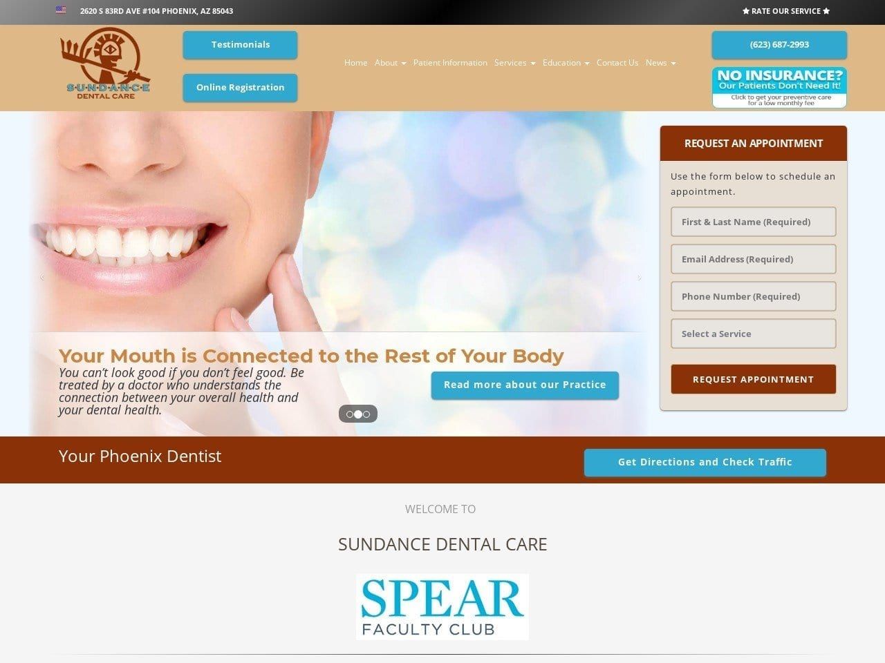 Sundance Dental Care Website Screenshot from sundancedentalcare.com
