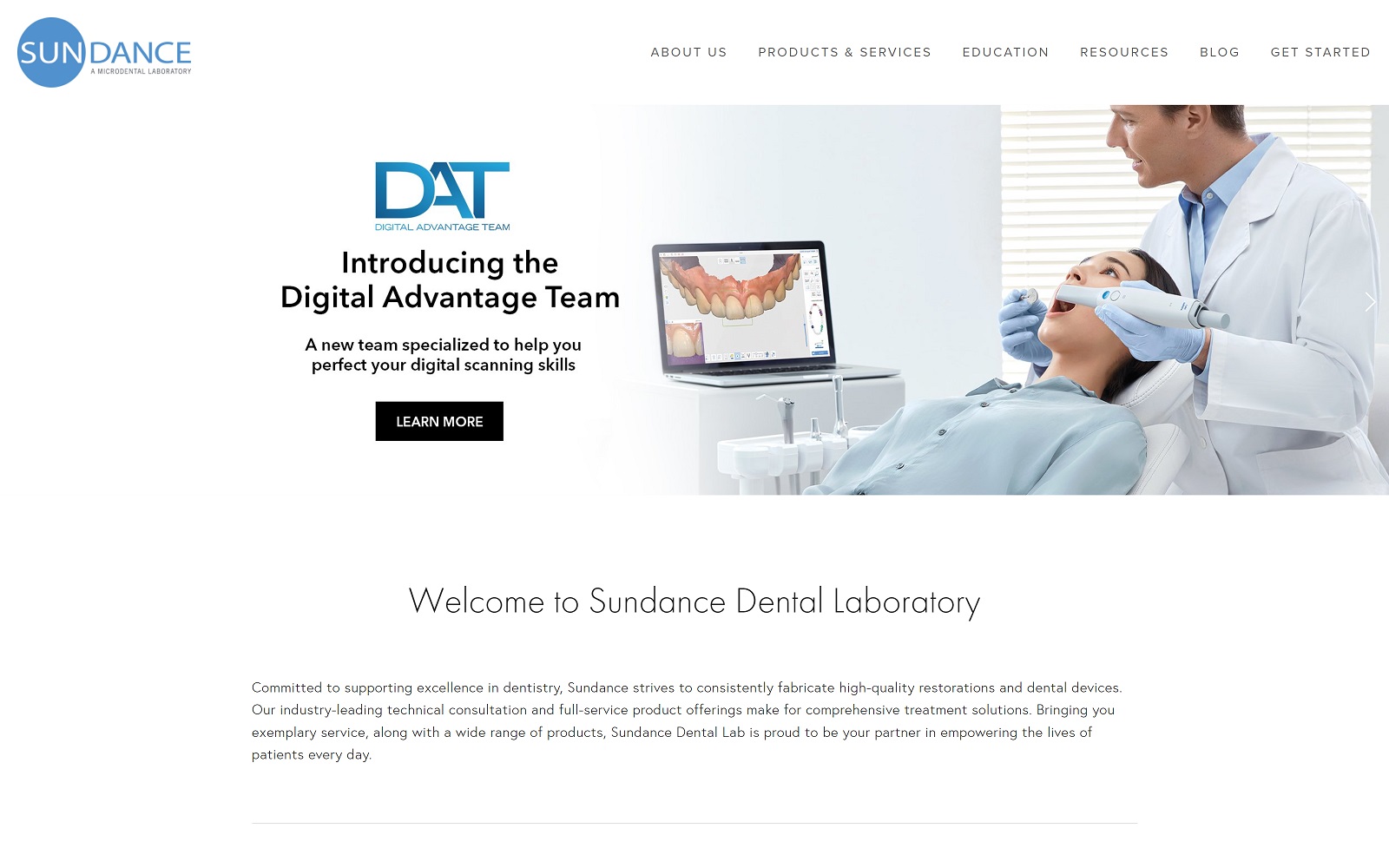 sundancedentallab.com screenshot