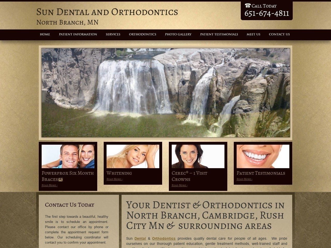 Sun Dental Website Screenshot from sundental.net